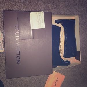 Louis Vuitton patent leather rain boots